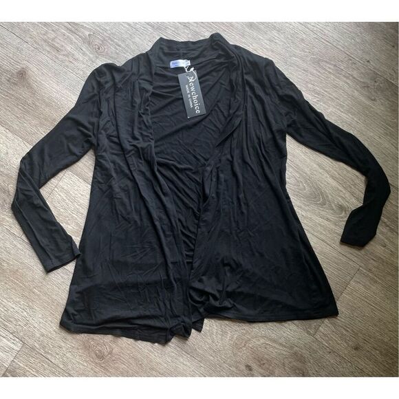 New Choice Black Soft Cardigan Small Duster Lightweight New - Picture 1 of 6